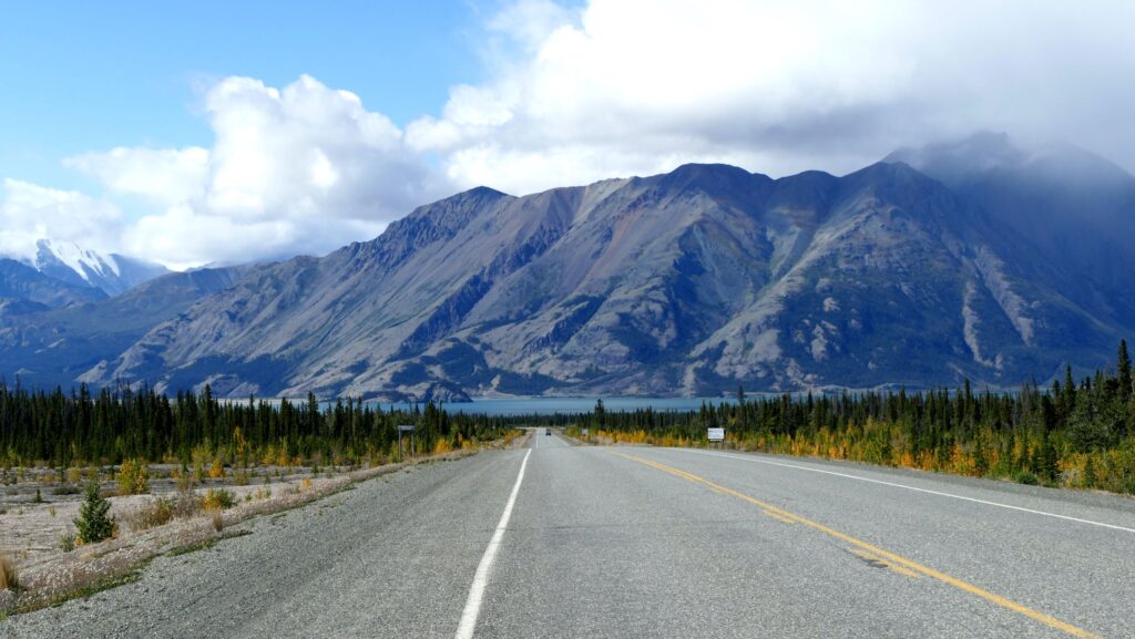 Highway towards Kluane National Park in Yukon.