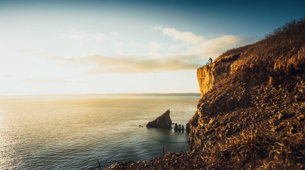 Image of Cape Split over the Bay of Fundy in Nova Scotia.