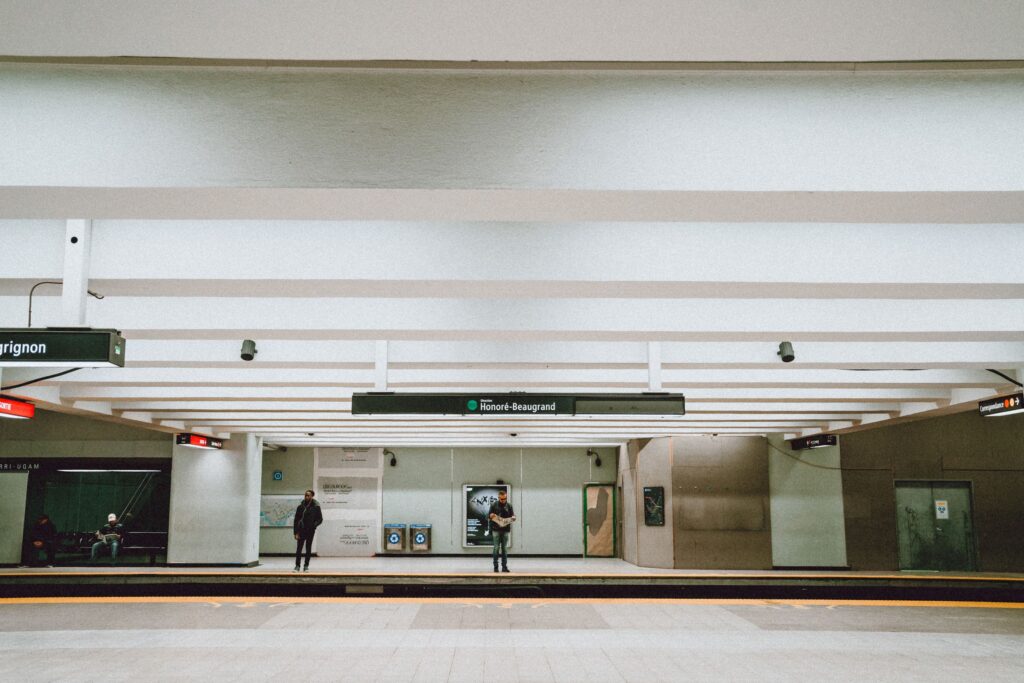 Photo of inside a Montreal subway station.