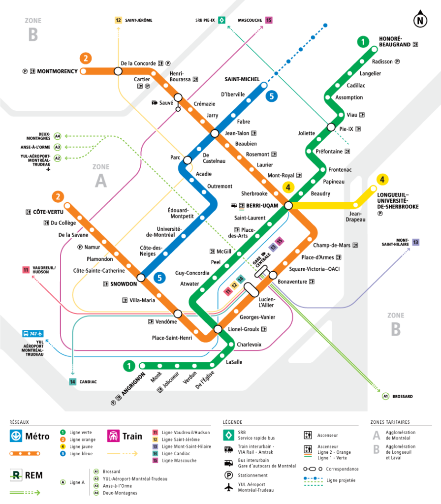 Image of Montreal's metro map.