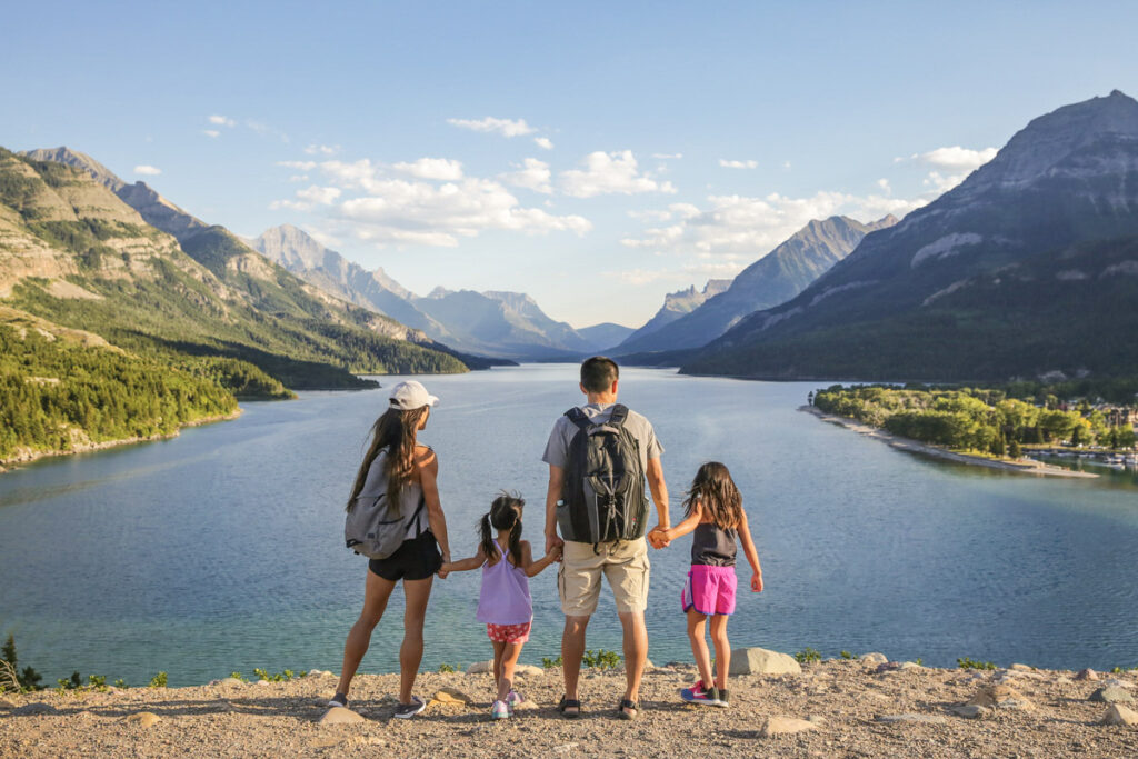 A family travelling to a national park with the Canoo Cultural Access Pass