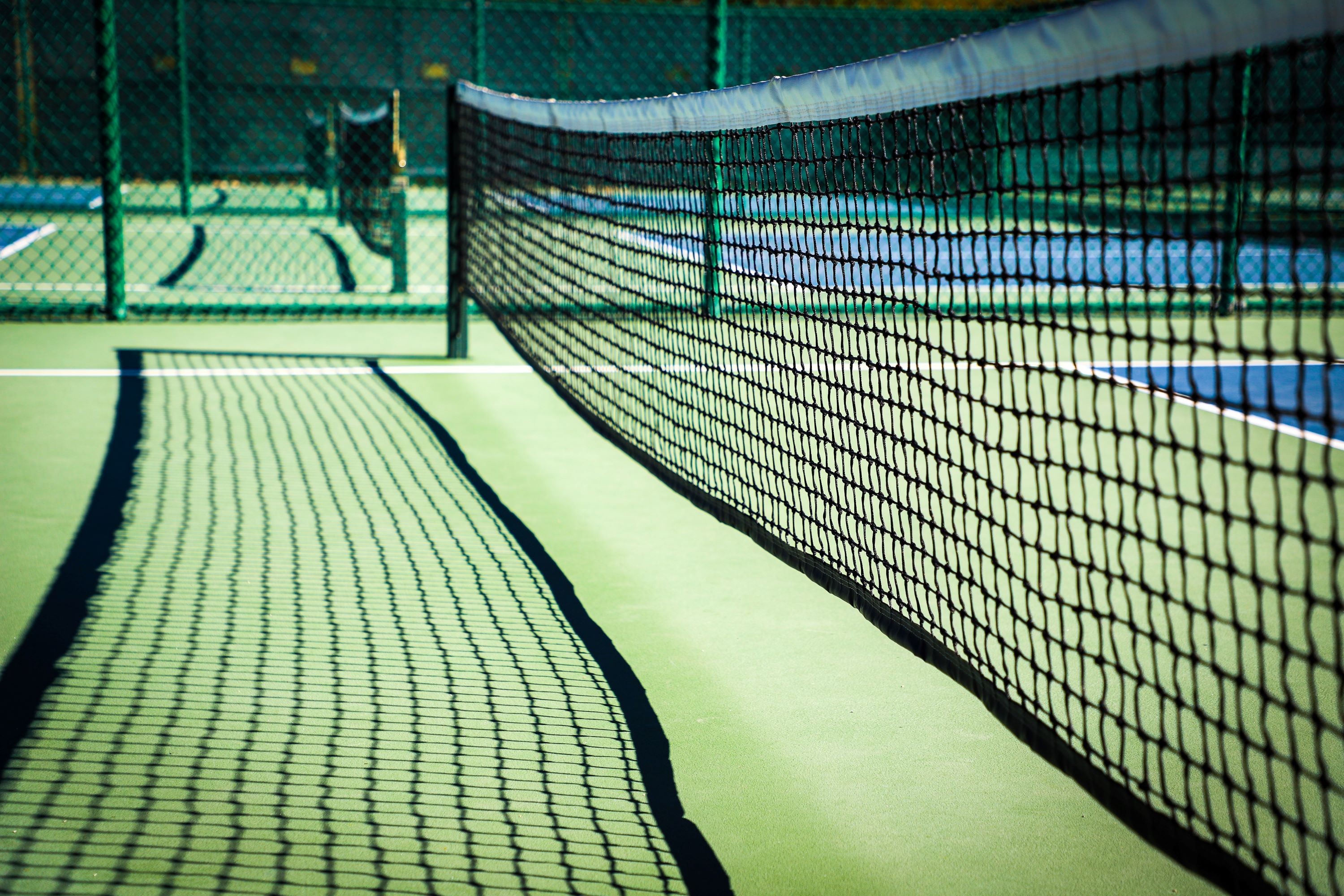 Pickleball court and net in Montreal.