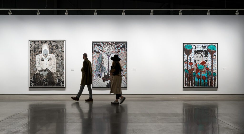 A photo of friends visiting an art gallery in Calgary.